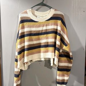 Hollister Striped Crop Sweater‎ Med